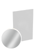 Visitenkarten hoch 5/0 farbig 50 x 90 mm mit einseitigem vollflächigem UV-Lack <br>einseitig bedruckt (CMYK 4-farbig + 1 Silber-Sonderfarbe)