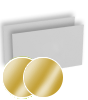 Visitenkarten quer 5/5 farbig 90 x 50 mm mit beidseitig vollflächiger UV-Lackierung <br>beidseitig bedruckt (CMYK 4-farbig + 1 Gold-Sonderfarbe)