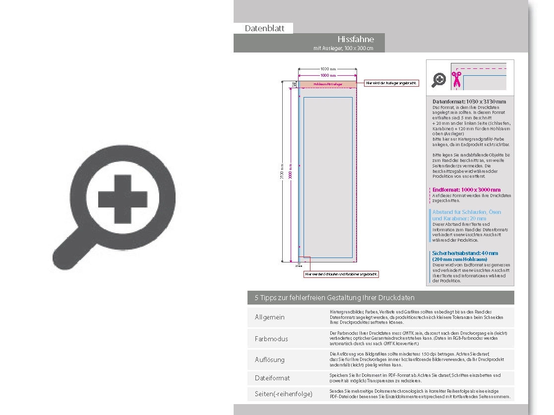 Product Bild hochwertige_hissfahne_f__r_masten_mit_ausleger__100_x_300_cm__4_0-farbig_bedruckt