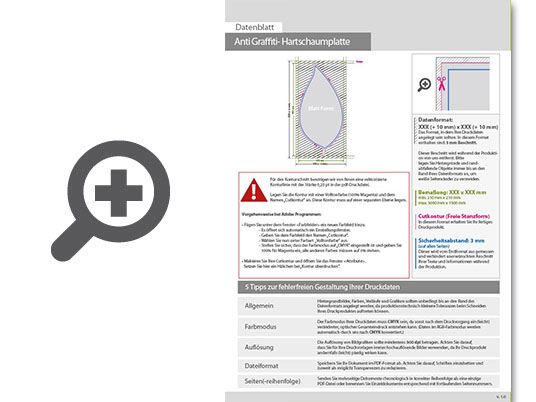 Product Bild hartschaumplatte_mit_anti-graffiti-lack_gl__nzend_in_blatt-form_konturgefr__st___einseitig_4_0-farbig_bedruckt