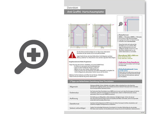 Product Bild hartschaumplatte_mit_anti-graffiti-lack_gl__nzend_in_pfeil-form_konturgefr__st___beidseitig_4_4-farbig_bedruckt