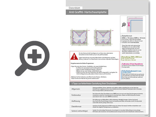 Product Bild hartschaumplatte_mit_anti-graffiti-lack_gl__nzend_in_schmetterling-form_konturgefr__st___beidseitig_4_4-farbig_bedruckt