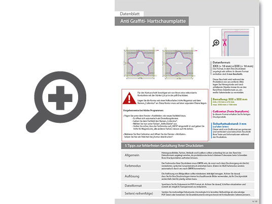 Product Bild hartschaumplatte_mit_anti-graffiti-lack_gl__nzend_in_stern-form_konturgefr__st___beidseitig_4_4-farbig_bedruckt
