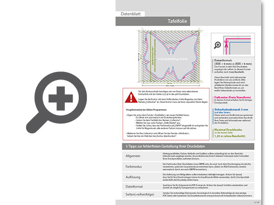 Product Bild hochwertige_tafelfolie_in_schmetterling-form_unbedruckt