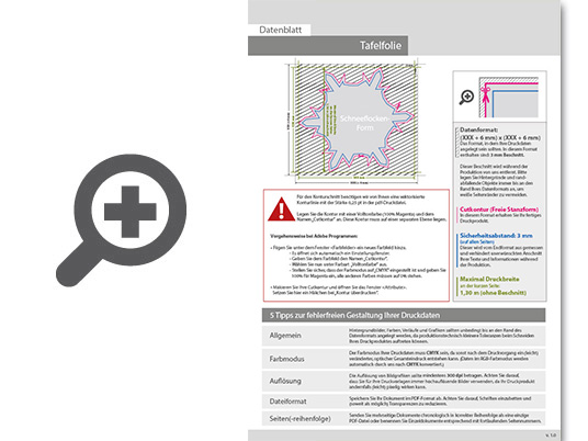 Product Bild hochwertige_tafelfolie_in_schneeflocke-form_unbedruckt