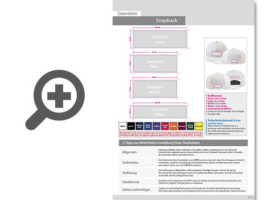 Product Bild snapback_panel_rapper_cap__mit_einer_stickposition